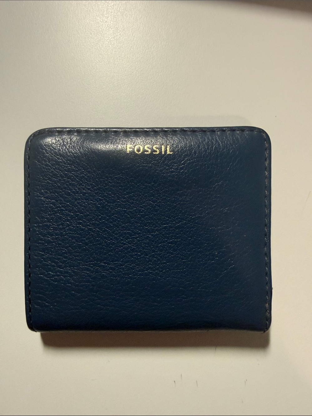 Fossil Blue Leather Bifold Wallet
